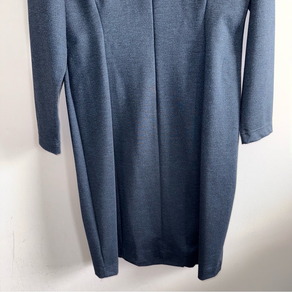 Jones New York Dark Navy Long-Sleeve Wrap Style Zip Dress Women size 14 - Picture 4 of 14